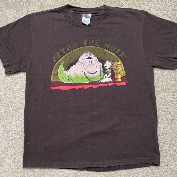 Vintage Star Wars Family Guy Peter the Hutt Adult Medium Brown T Shirt 2000s - Picture 1 of 7